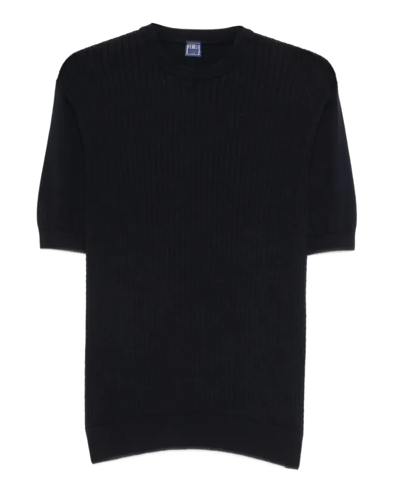 Fedeli T-Shirt mit Rundhalsausschnitt - Blau Blau