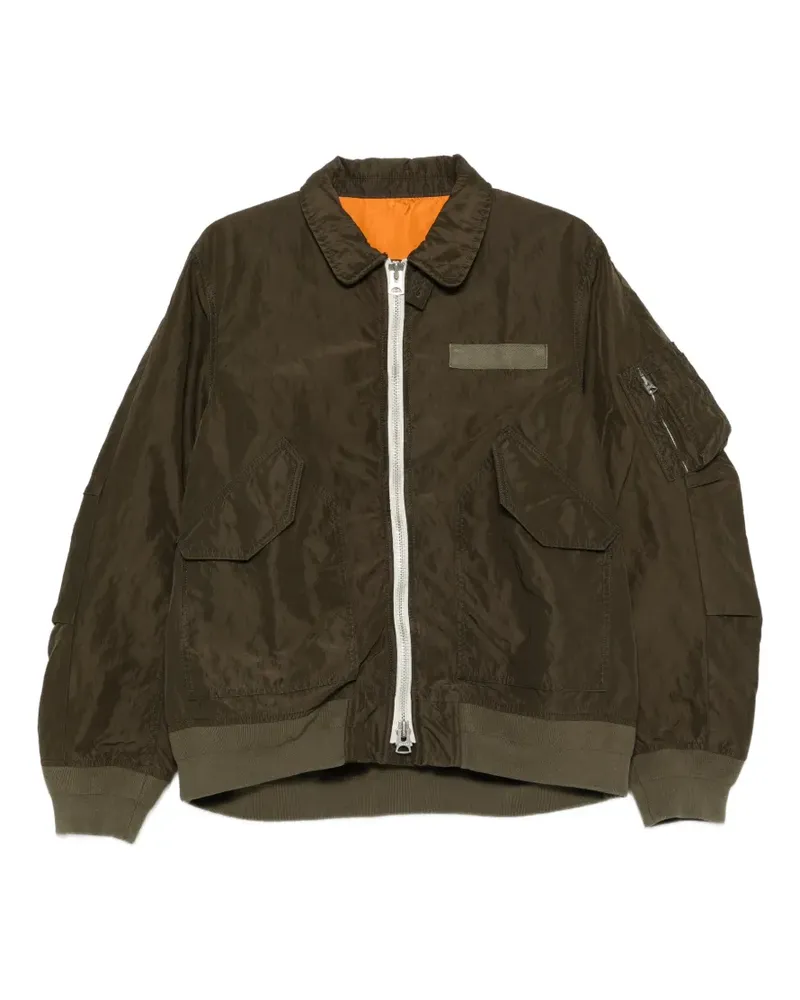 Sacai zip-fastening pocket bomber jacket - Grün Grün