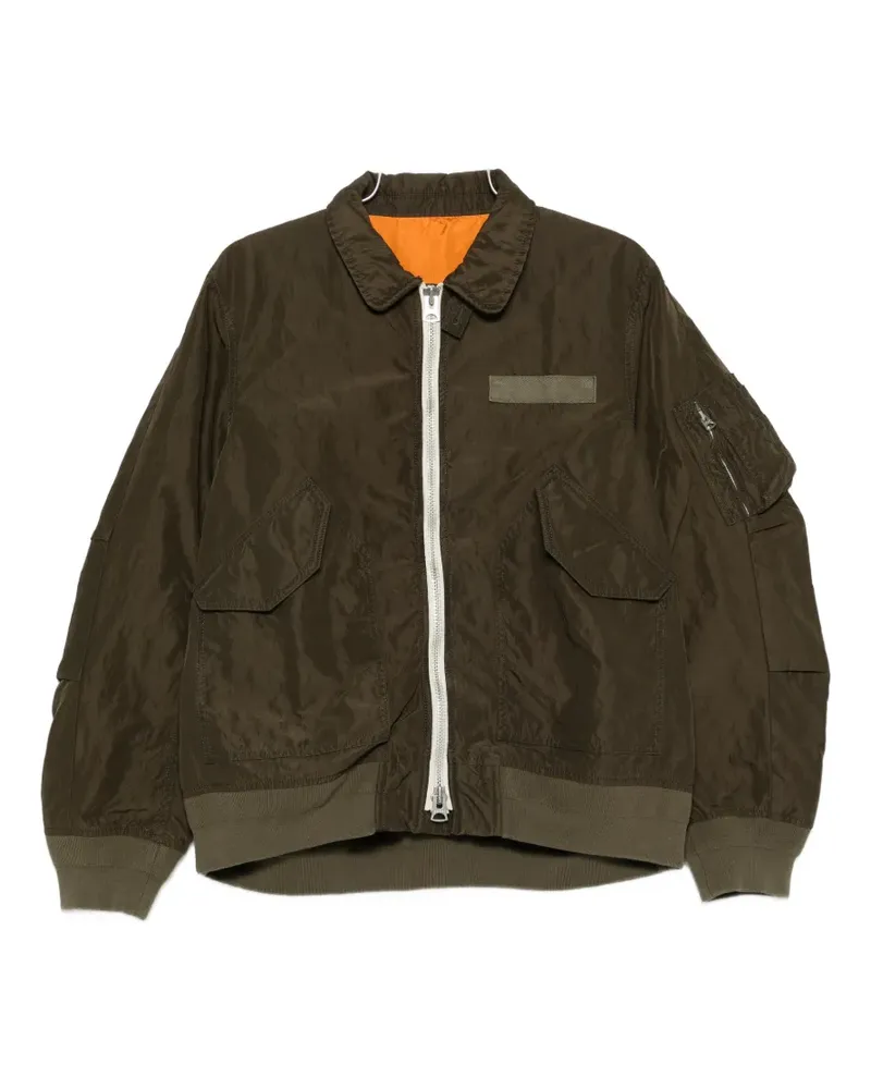 Sacai zip-fastening pocket bomber jacket - Grün Grün