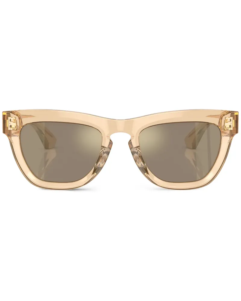 Burberry Eckige Brille mit Logo-Gravur - Braun Braun