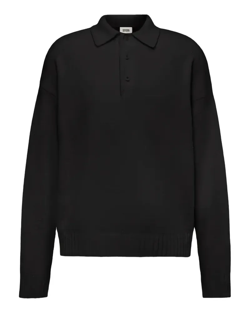 Drykorn Bekket Langarm-Poloshirt - Schwarz Schwarz