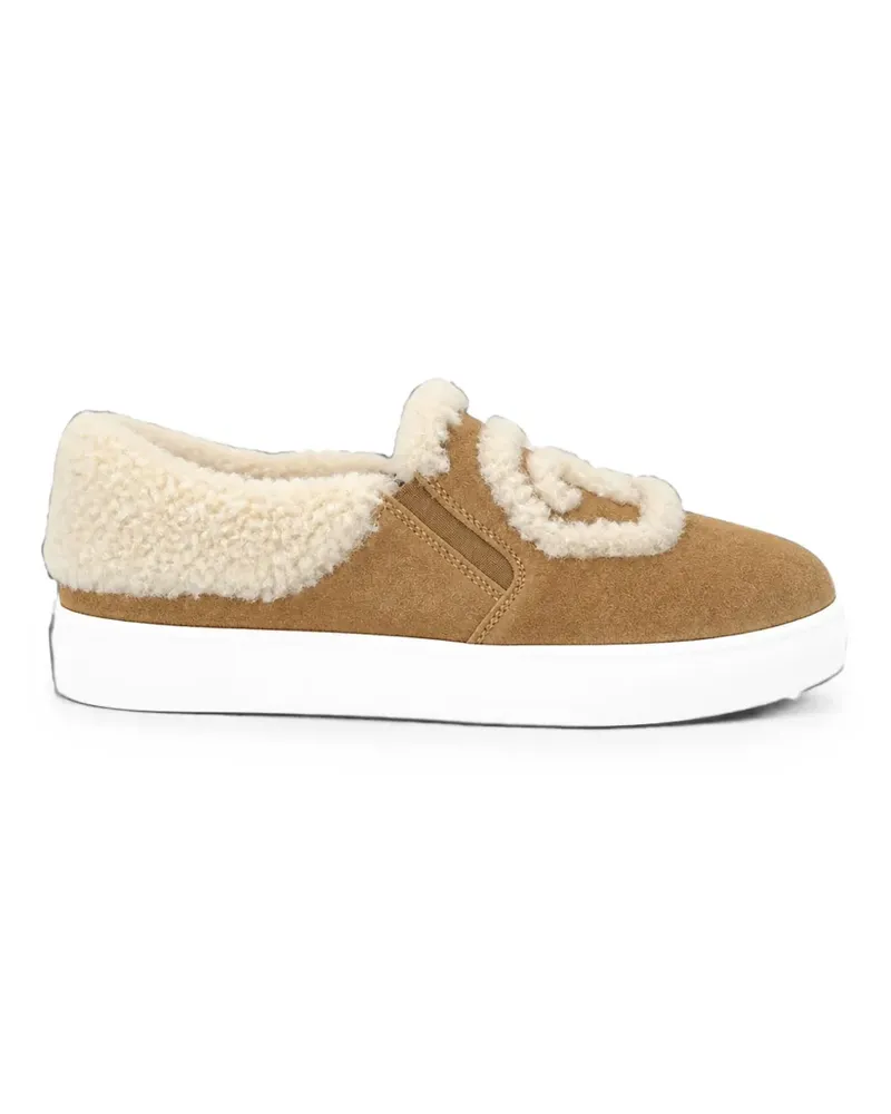 Philipp Plein Hexagon Sneakers mit Shearling-Besatz - Braun Braun