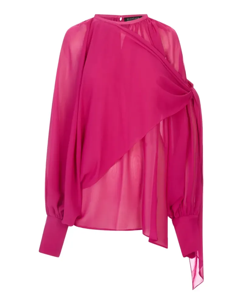 Gianluca Capannolo draped knotted-detail blouse - Rosa Rosa