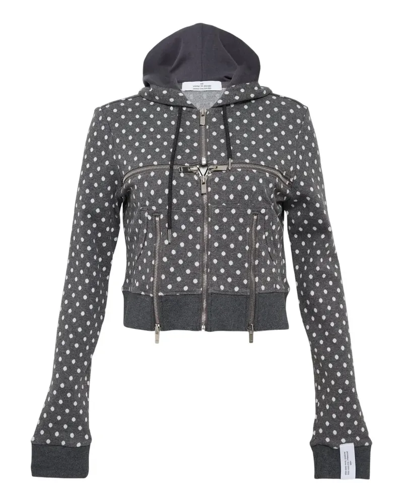 Rokh Broken zip-up hoodie - Grau Grau