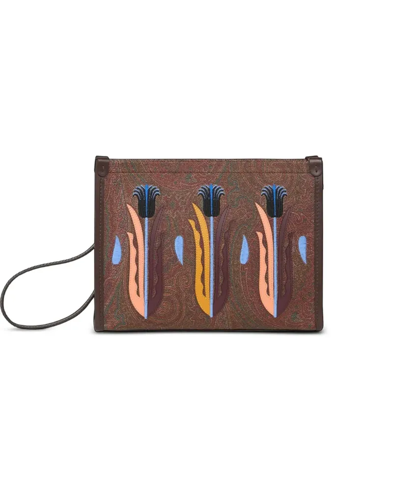 Etro x Agostino Iacurci Clutch mit Stickerei - Braun Braun