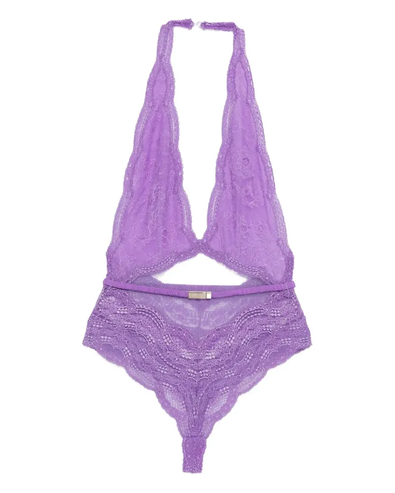 Gucci Spitzenbody mit Cut-Out - Violett Violett
