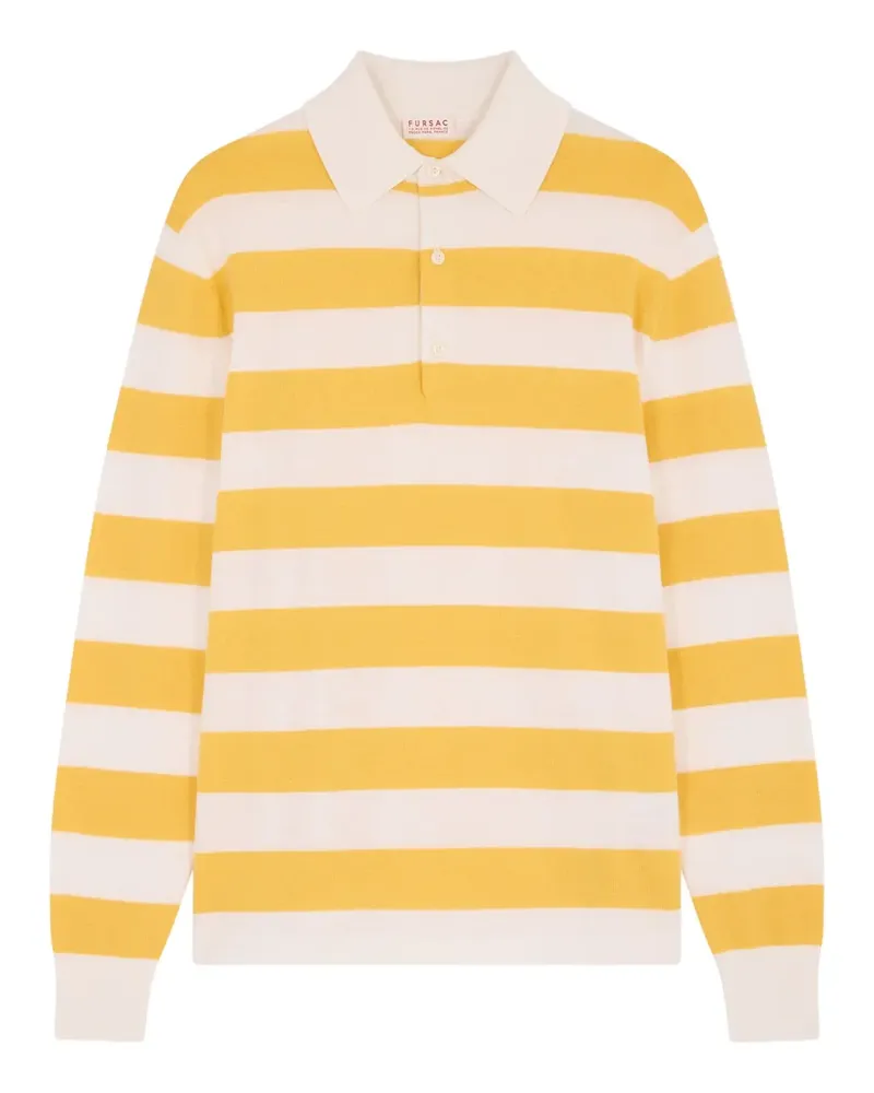 FURSAC Gestreiftes Poloshirt - Gelb Gelb