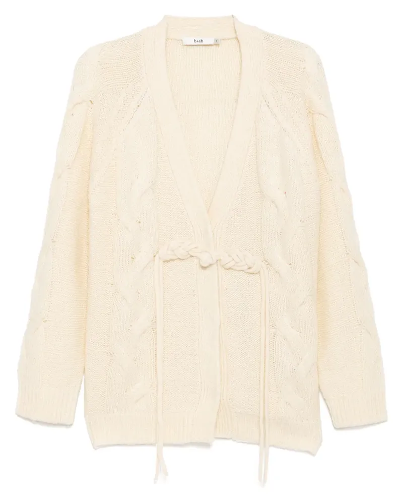 b+ab Cardigan mit V-Ausschnitt - Weiß Weiß