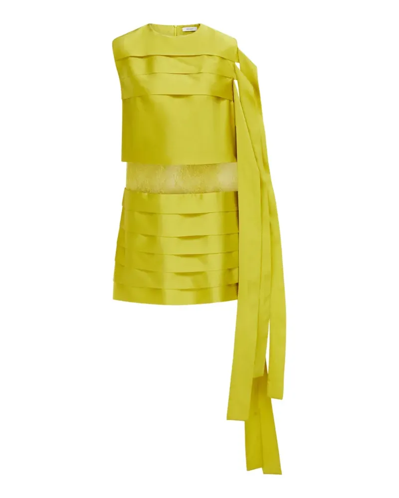 Ferragamo Minikleid mit Spitzendetail - Gelb Gelb
