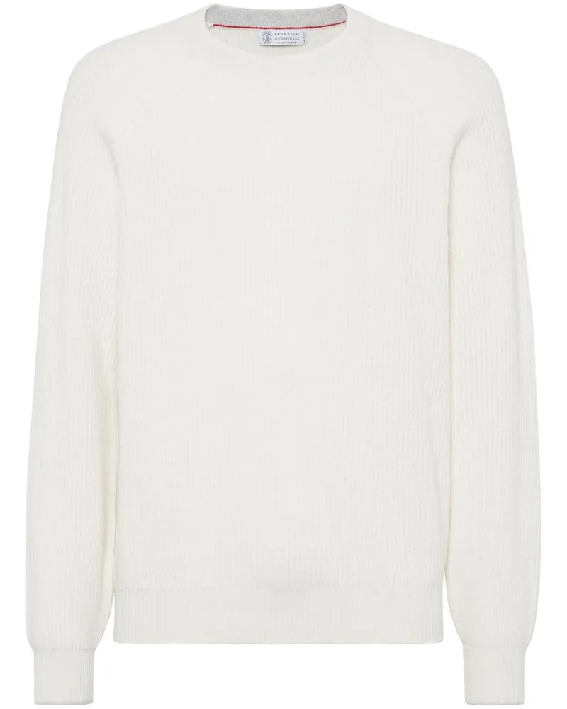 Brunello Cucinelli Gerippter Pullover - Weiß Weiß