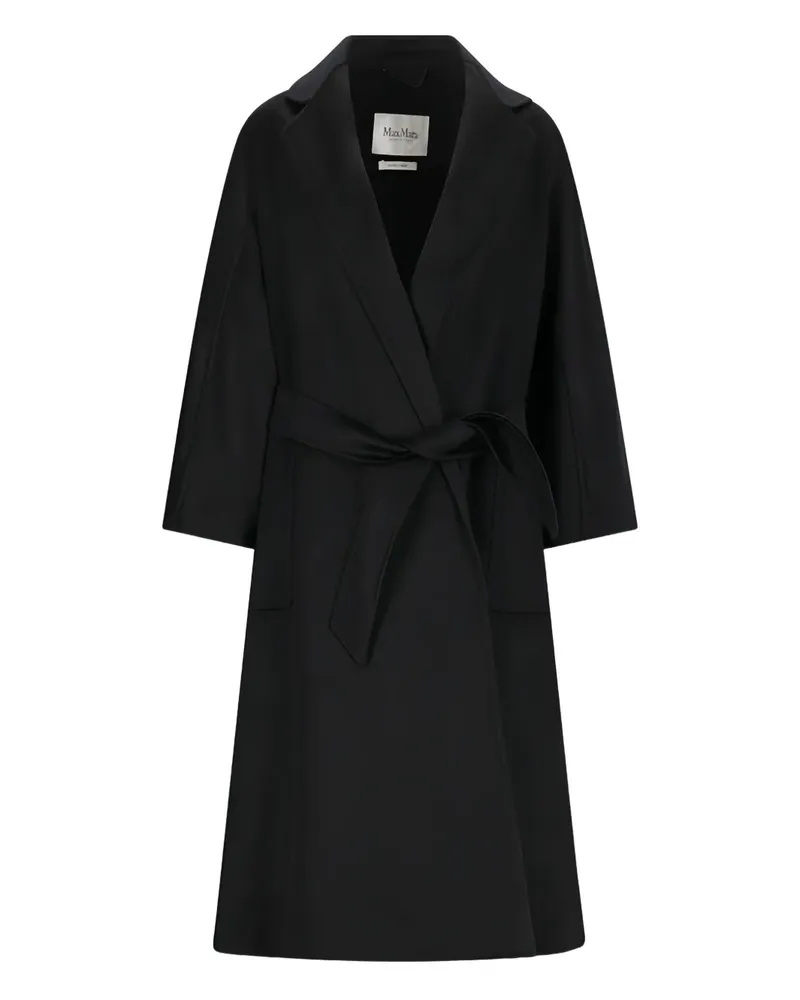 Max Mara Mantel mit Bindegürtel - Schwarz Schwarz