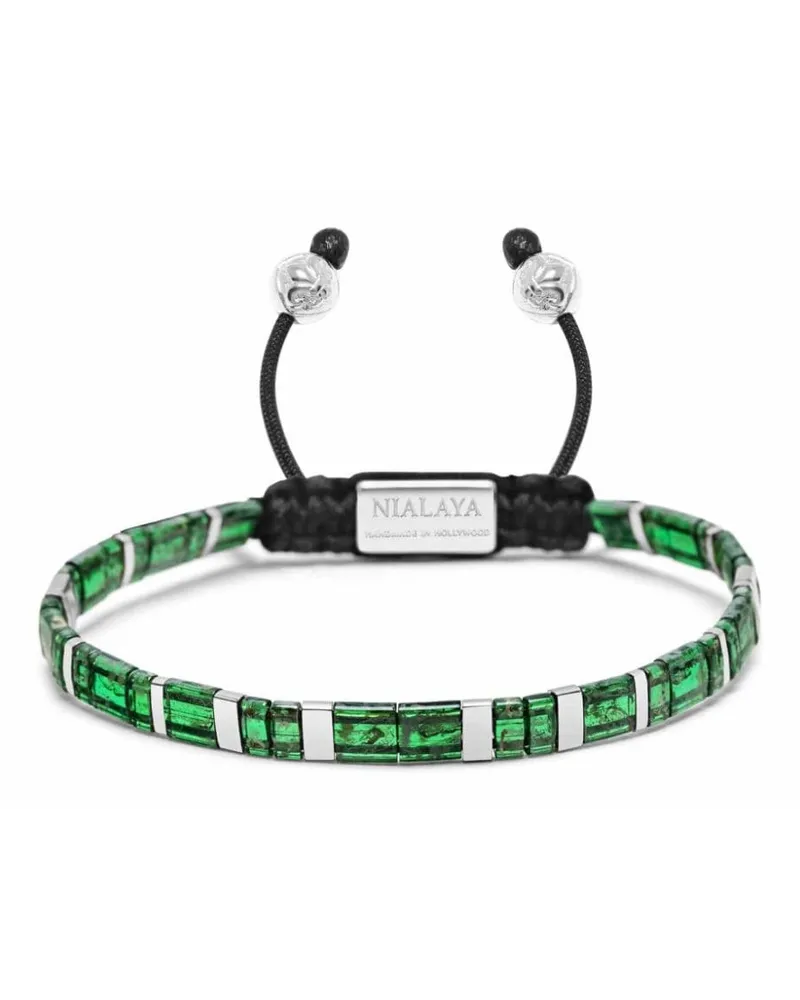 Nialaya Perlenarmband mit Logo-Gravur - Grün Grün