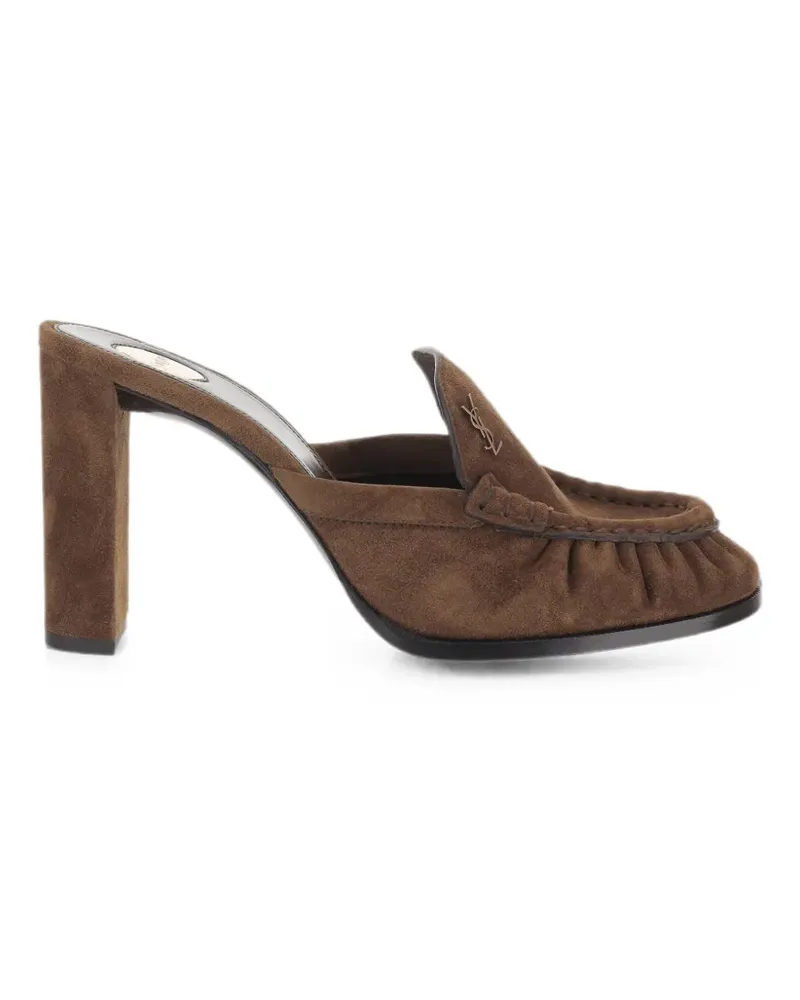 Saint Laurent Le Loafer Mules aus Wildleder - Braun Braun
