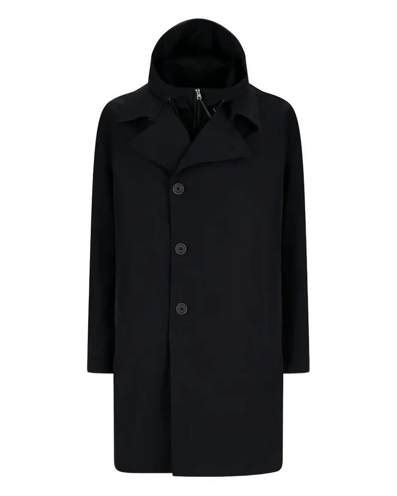 Herno Einreihiger Kapuzenmantel - Schwarz Schwarz