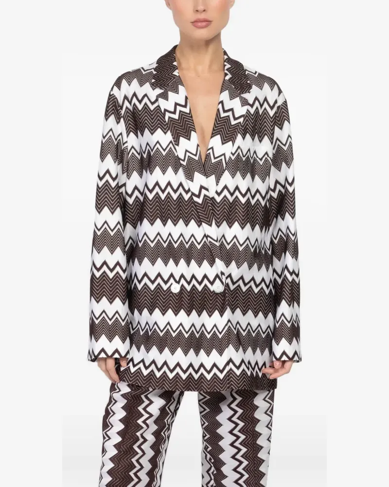 Missoni chevron-pattern blazer - Weiß Weiß