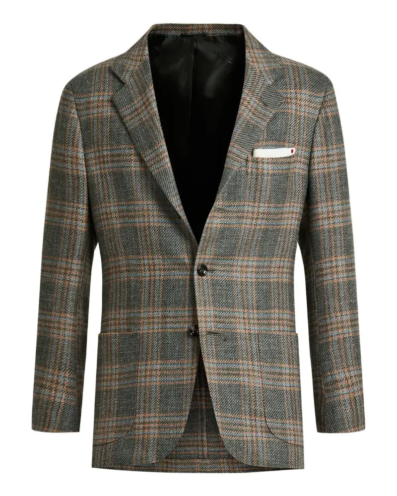 Kiton Sakko mit Prince of Wales-Karo - Grau Grau