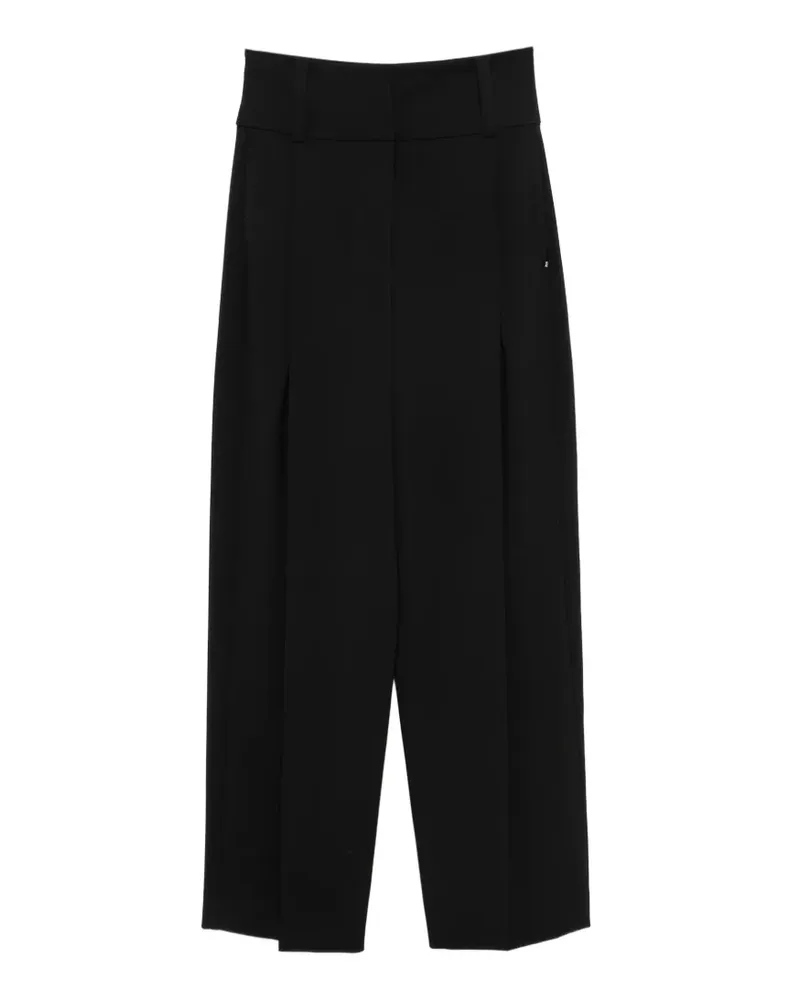 SPORTMAX Wide-Leg-Hose mit Bundfalten - Schwarz Schwarz