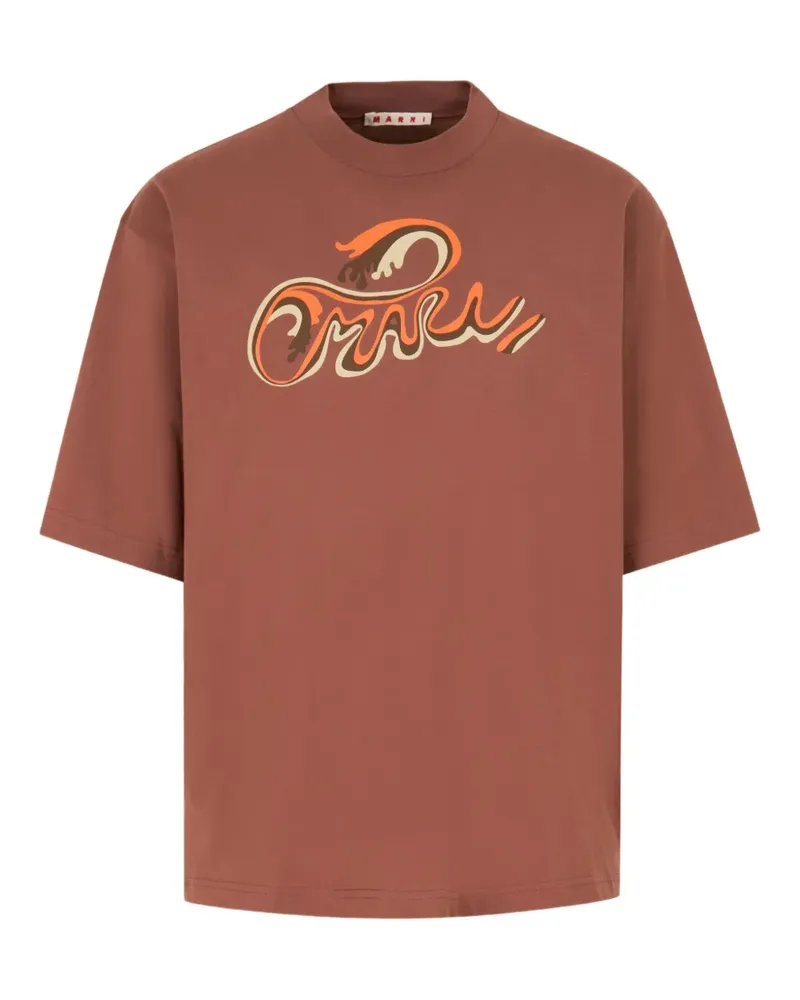 Marni T-Shirt mit Logo - Braun Braun