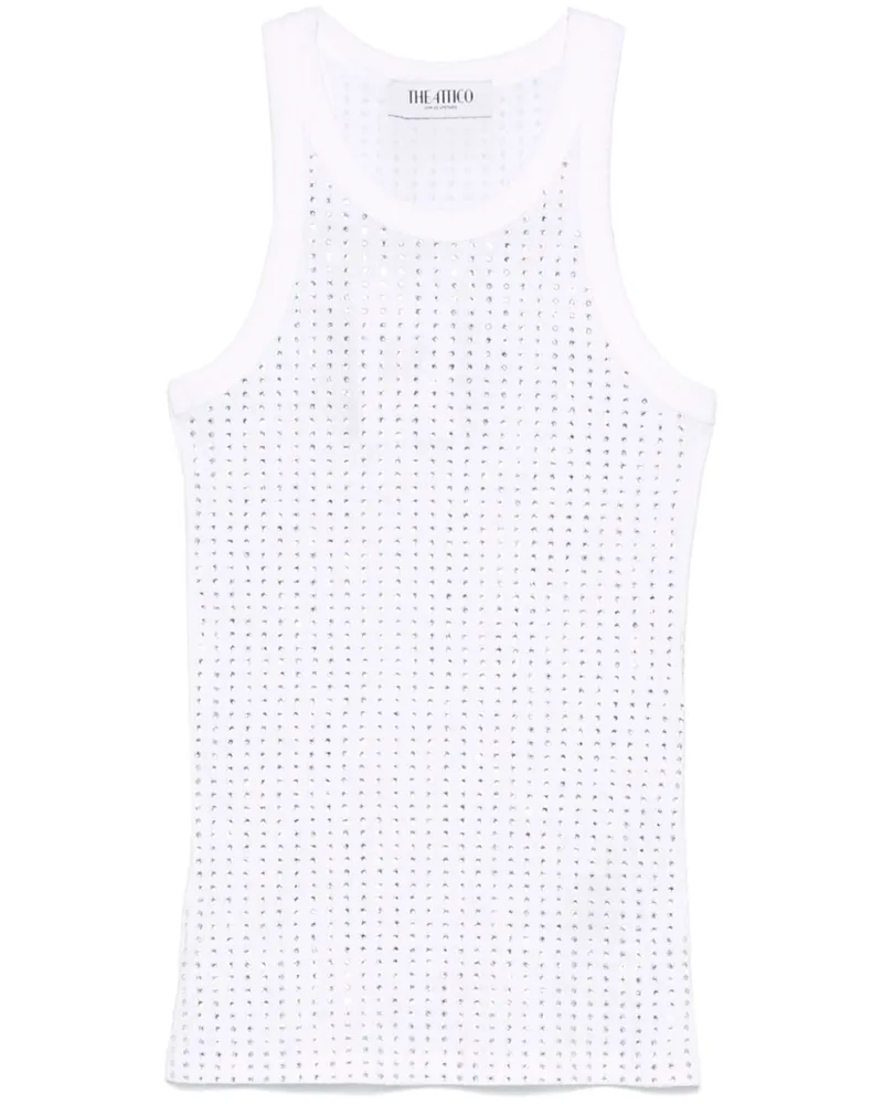 ATTICO Trägershirt mit Strass - Weiß Weiß