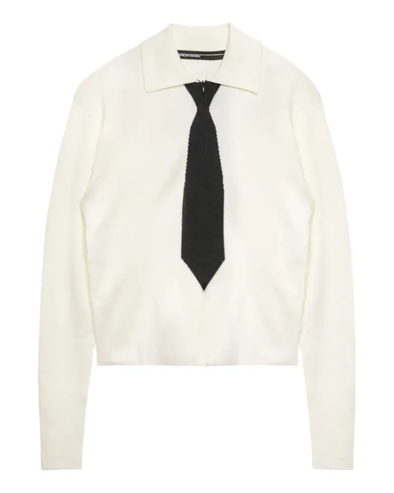 Spencer Badu tie-motif wool sweater - Nude Nude