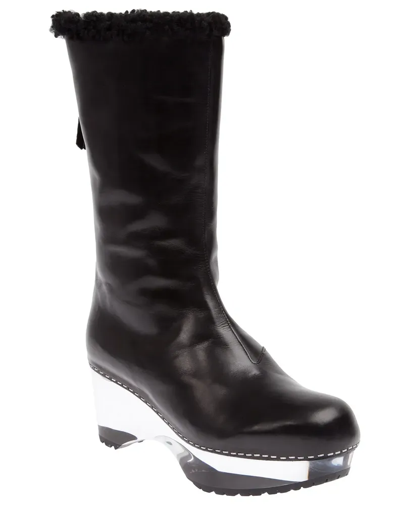 Premiata platform boot - Schwarz Schwarz