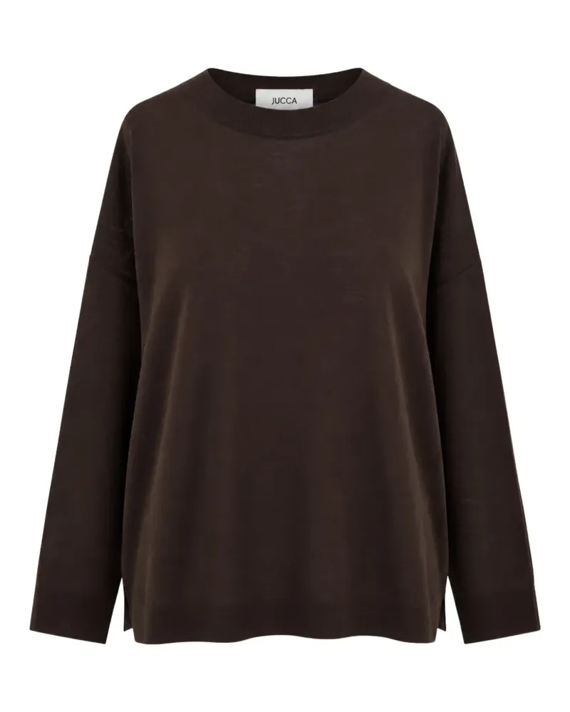 Jucca Rundhals-T-Shirt mit tiefen Schultern - Braun Braun