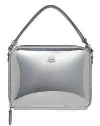 Courrèges Cloud Schultertasche mit Logo-Schild Silber