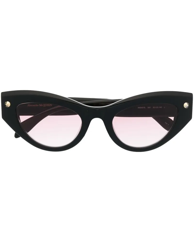Alexander McQueen Sonnenbrille mit Cat-Eye-Gestell - Schwarz Schwarz