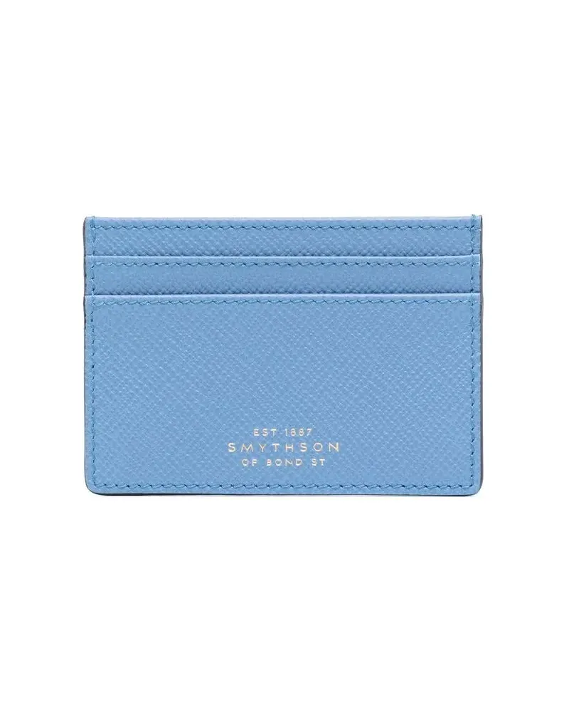 Smythson Kartenetui mit Logo-Prägung - Blau Blau