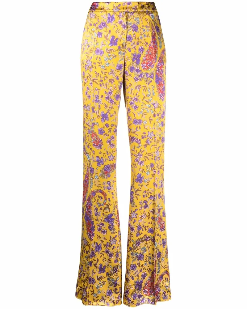 Etro Schlaghose mit Blumenmuster - Gelb Gelb