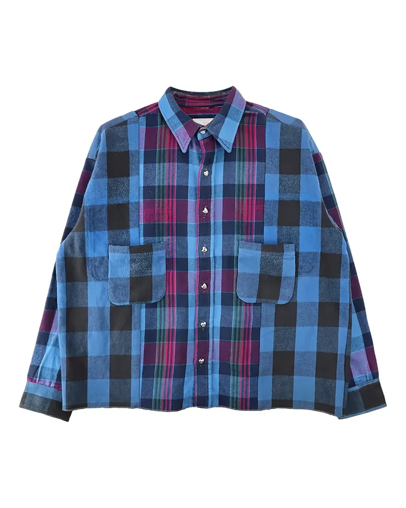 READYMADE patchwork checked shirt - Blau Blau