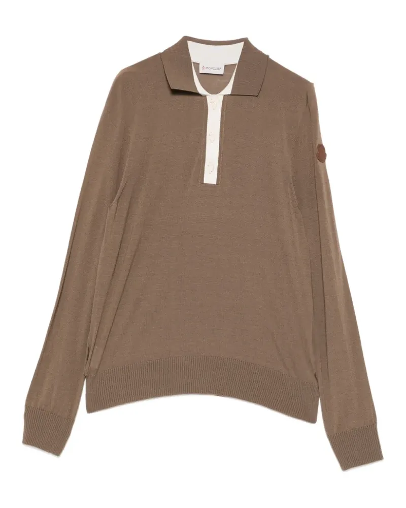 Moncler long-sleeve polo shirt - Braun Braun