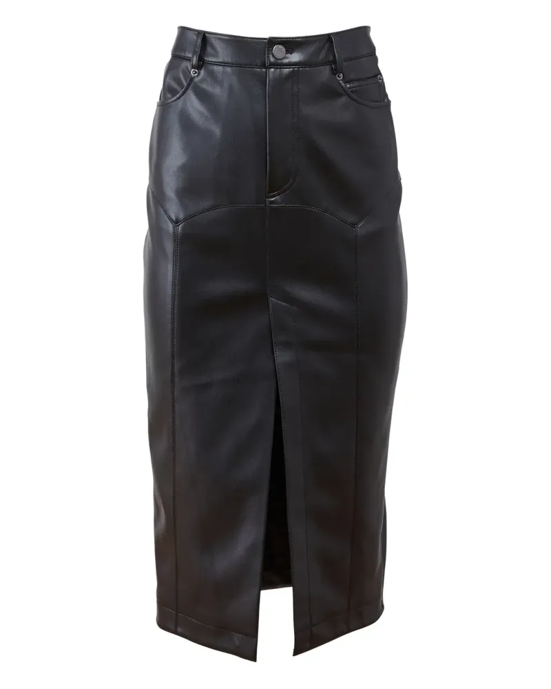 Fleur Du Mal Harley Rock aus Faux-Leder mit Schlitz - Schwarz Schwarz