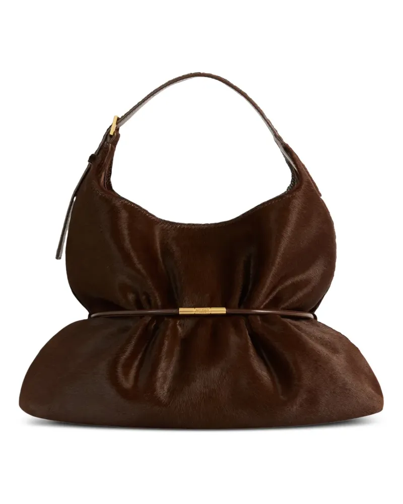 Balmain Mittelgroße Sphynx Tasche mit Pony-Effekt - Braun Braun