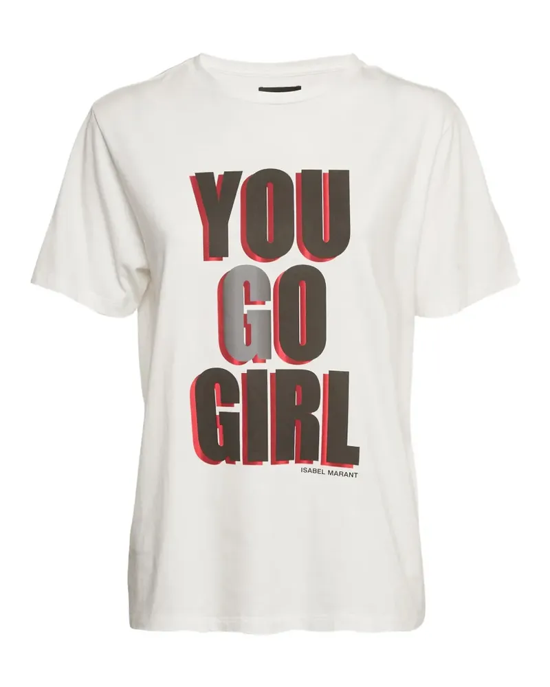 Isabel Marant T-Shirt mit Slogan-Print - Weiß Weiß