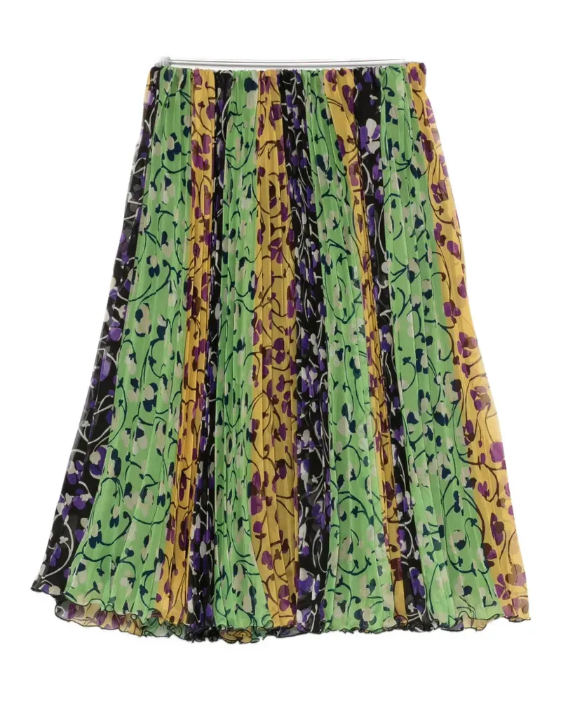 La DoubleJ floral-detail pleated midi skirt - Gelb Gelb