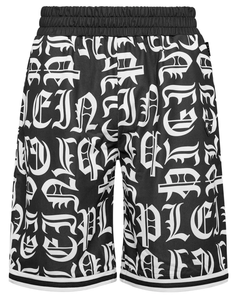 Philipp Plein Shorts mit Logo-Print - Schwarz Schwarz