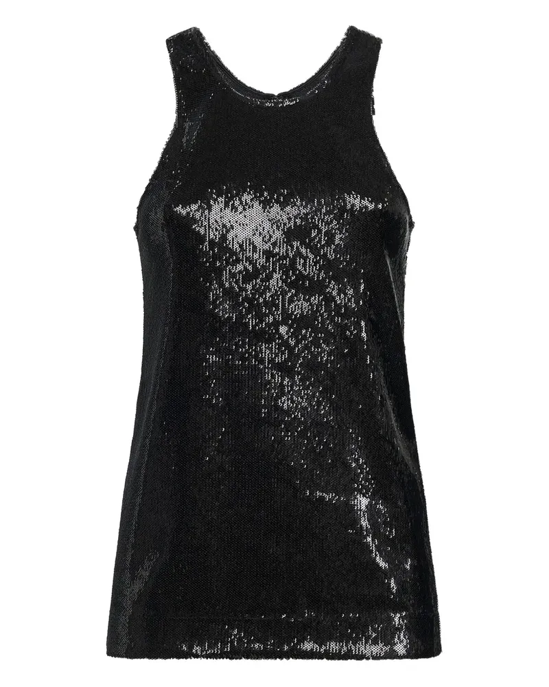 Totême Paillettenoberteil mit rundem Ausschnitt - Schwarz Schwarz