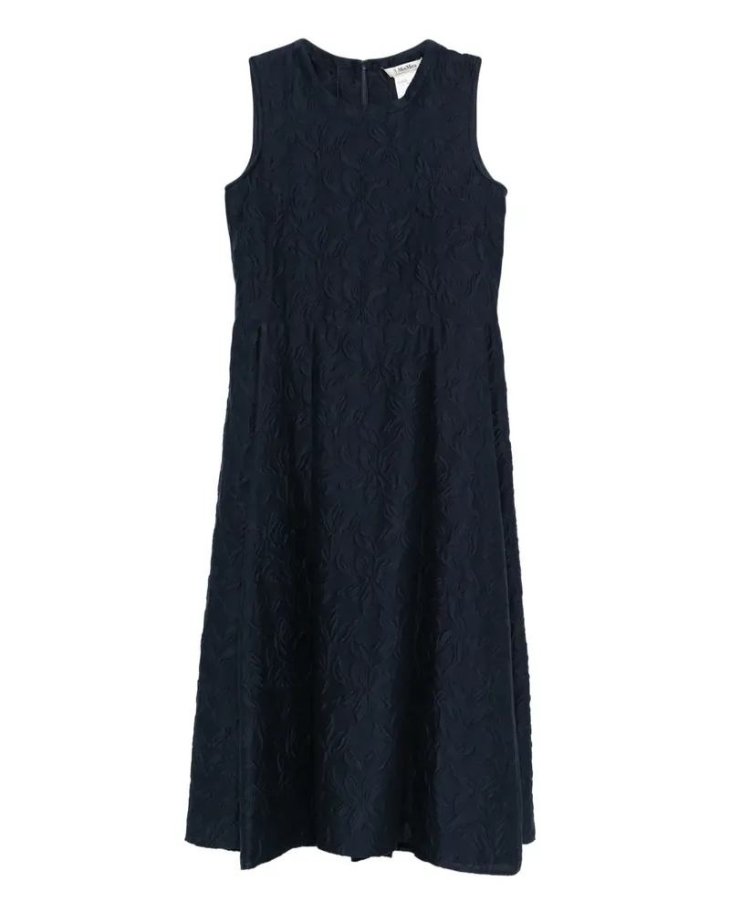 Max Mara Kleid mit Blumenstickerei - Blau Blau