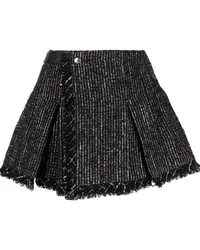 Sacai Tweed-Shorts mit hohem Bund Schwarz