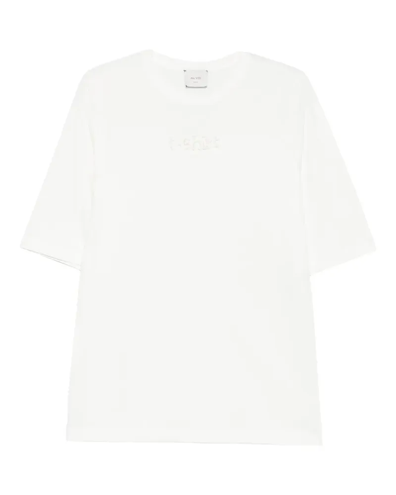 ALYSI T-Shirt mit Perlenverzierung - Weiß Weiß