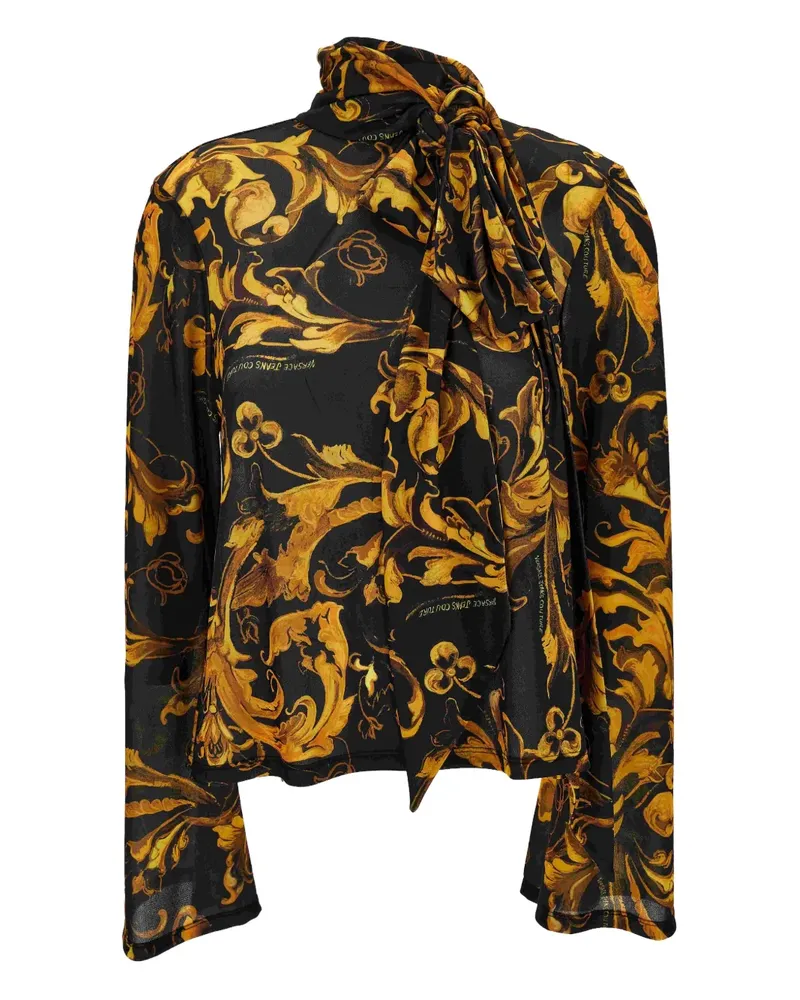 Versace Jeans Oberteil mit Barock-Print - Schwarz Schwarz