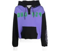 Hoodie mit Schnürung - Violett