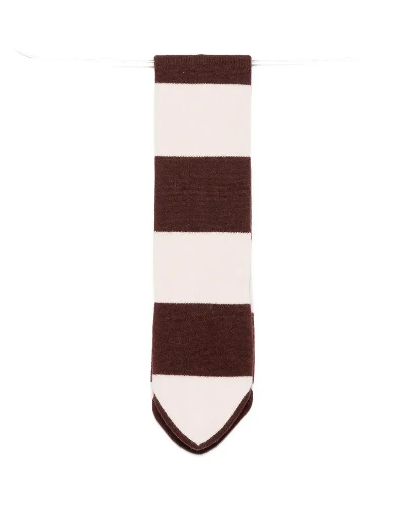 forte_forte striped scarf - Braun Braun