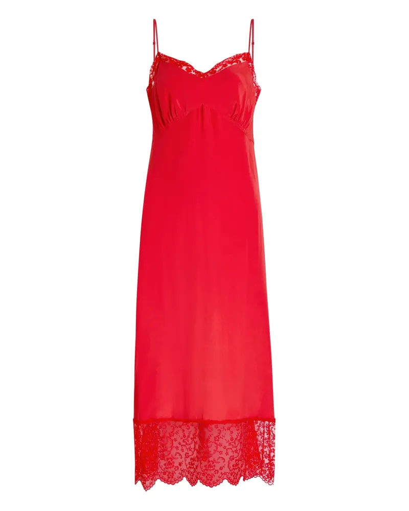 Simone Rocha lace-trim midi slip dress - Rot Rot
