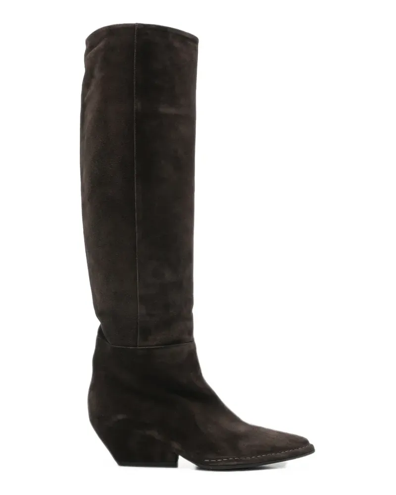 Roberto del Carlo Sonia Wildlederstiefel mit spitzer Kappe - Braun Braun