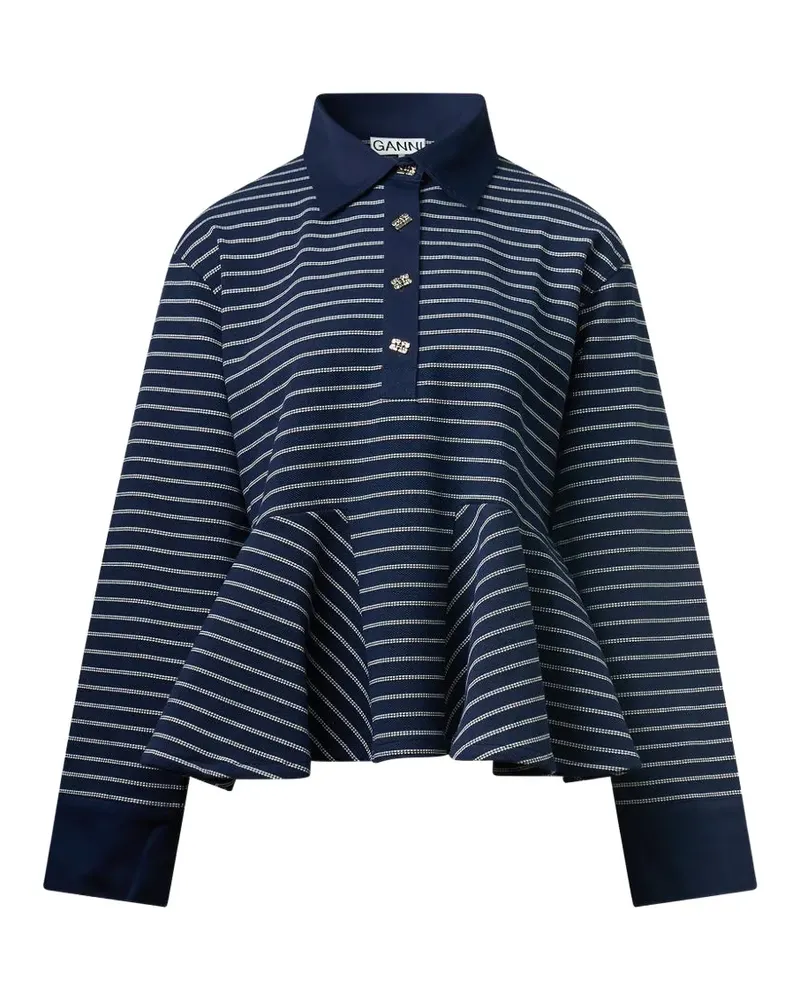 Ganni Gestreiftes Oberteil - Blau Blau