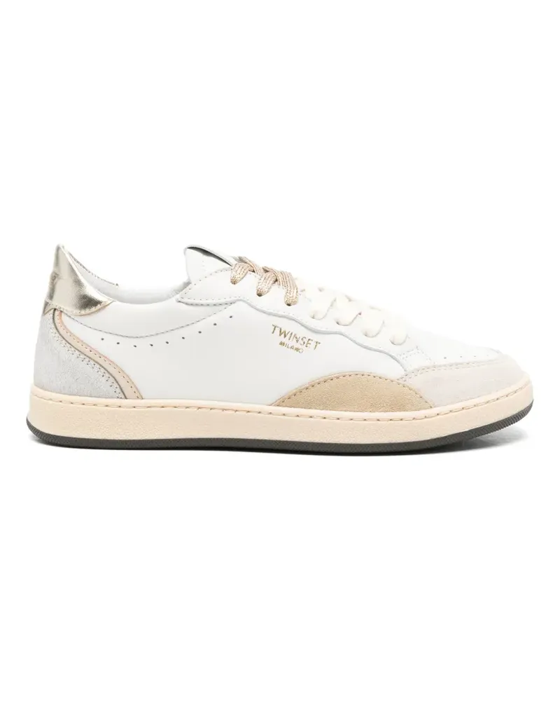 Twin-Set Sneakers im Metallic-Look - Weiß Weiß