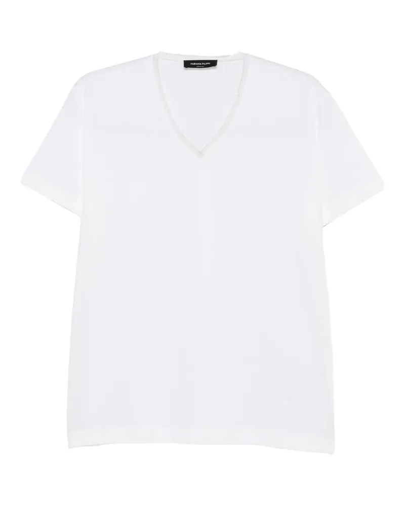 Fabiana Filippi T-Shirt mit V-Ausschnitt - Weiß Weiß