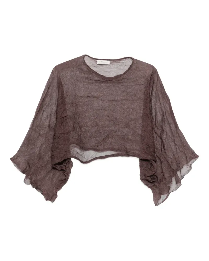 Antonelli Firenze Arnica crinkled crop top - Braun Braun